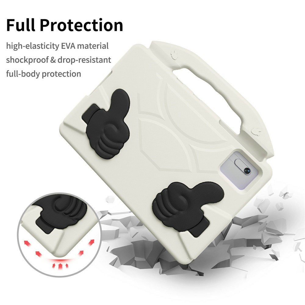 EIDERWOOD Xiaomi Redmi Pad 2 / SE / 6 / 5 / Lenovo Tab M11 / Samsung Galaxy Tab S10 FE / S9 FE / S9 / S8 / S7 Barn Skal m. Thumb Kickstand - Vit