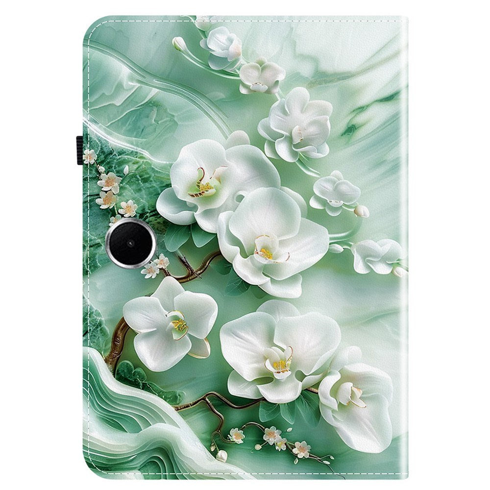 OnePlus Pad Lite EIDERWOOD Konstläder Fodral med Motiv - Blommor / Vit