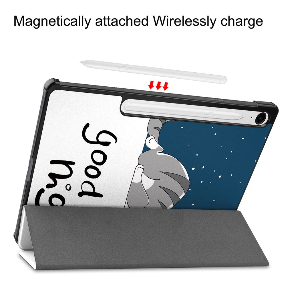 EIDERWOOD Samsung Galaxy Tab S11 / S10 Lite Konstläder Fodral med Motiv - Sovande Katt