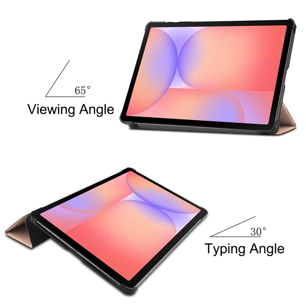 EIDERWOOD Samsung Galaxy Tab S11 / S10 Lite Tri-Fold Konstläder Fodral - Rose Gold