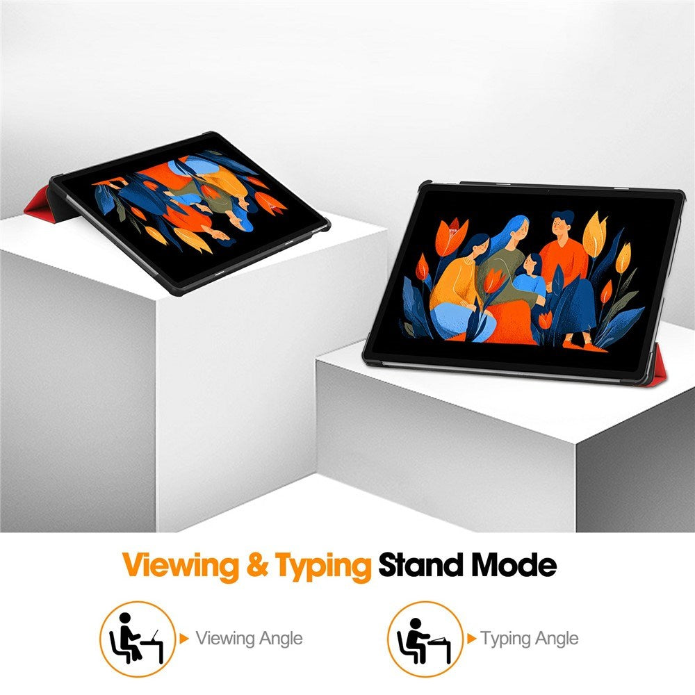Lenovo Idea Tab Plus 12,1" EDIERWOOD Konstläder Fodral med Stativfunktion - Röd