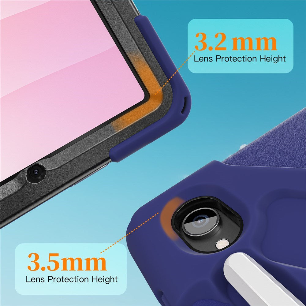 EIDERWOOD Samsung Galaxy Tab S11 Stötsäkert Skal med 360 Graders Roterbart Stativ & Kardborreband - Mörkblå