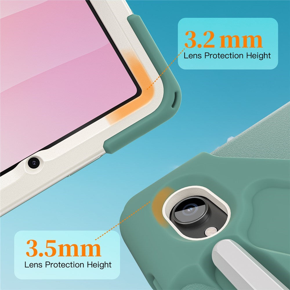 EIDERWOOD Samsung Galaxy Tab S11 Stötsäkert Skal med 360 Graders Roterbart Stativ & Kardborreband - Grön