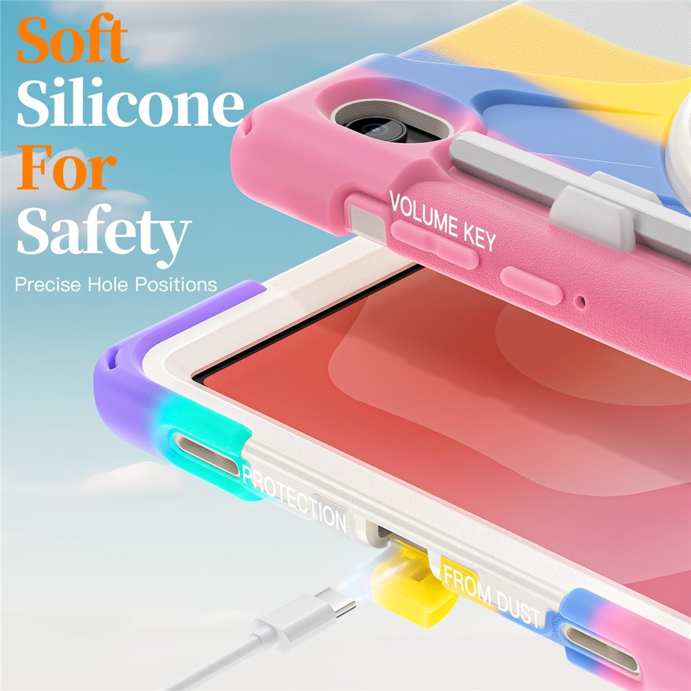 EIDERWOOD Samsung Galaxy Tab S11 Stötsäkert Skal med 360 Graders Roterbart Stativ & Kardborreband - Mång