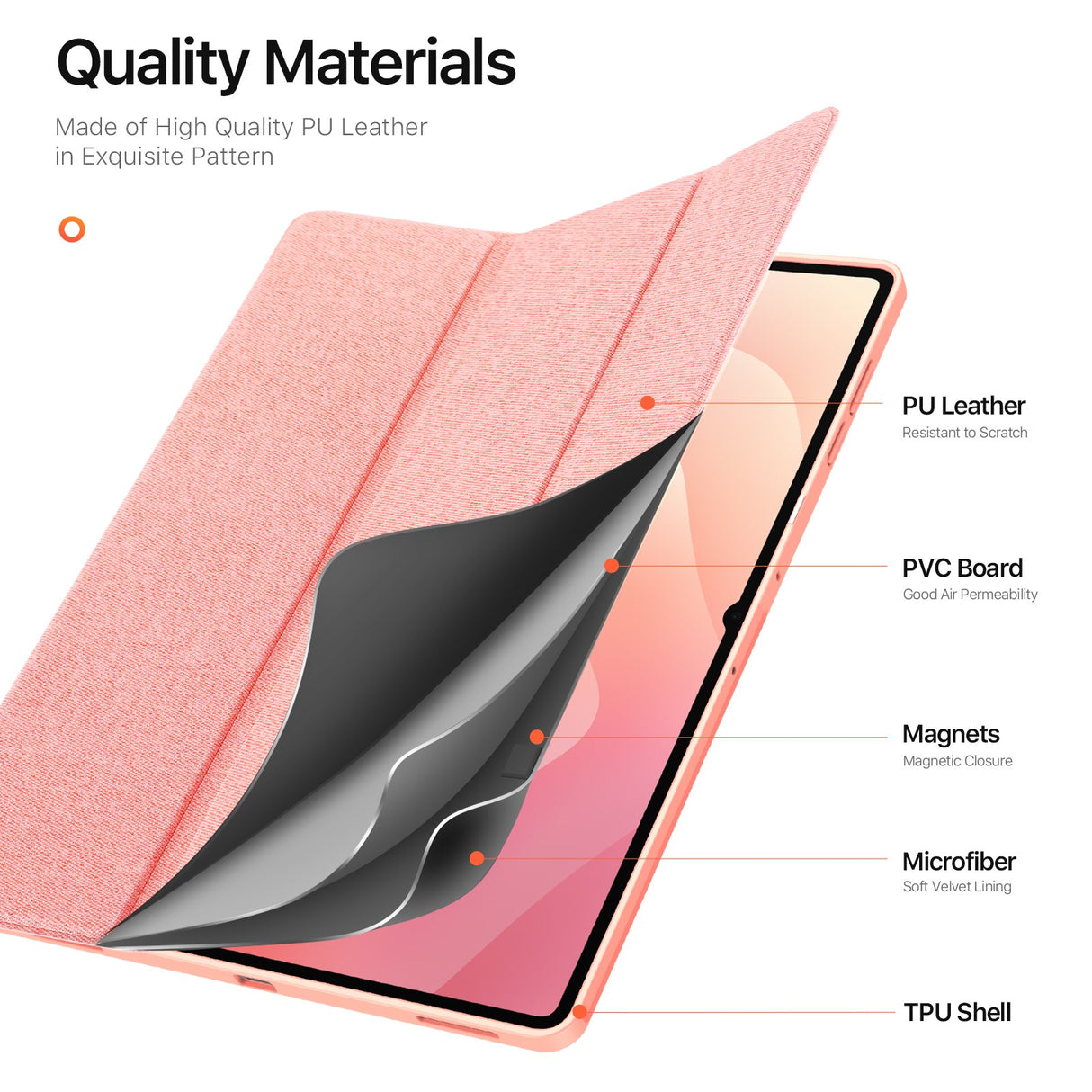 Samsung Galaxy Tab S11 Ultra DUX DUCIS DOMO Series Fodral med Pennhållare - Rosa