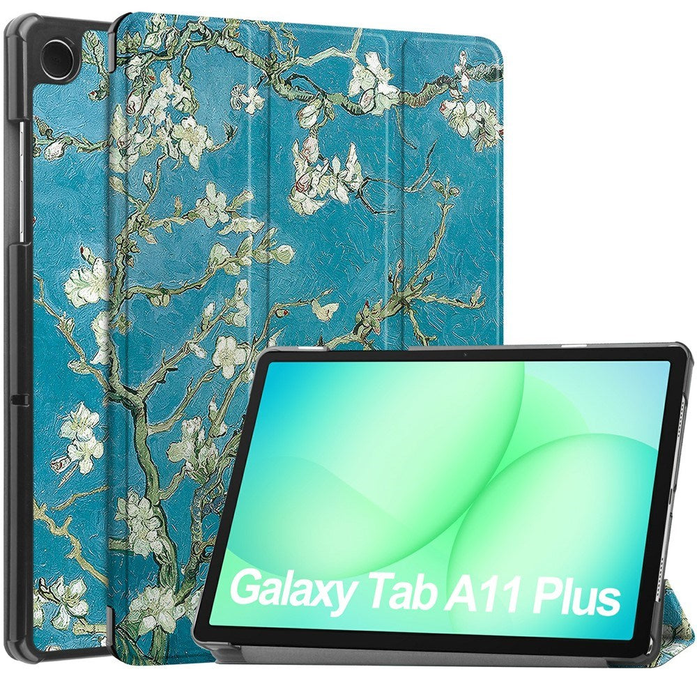 Samsung Galaxy Tab A11+ (Plus) EIDERWOOD Konstläder Fodral med Motiv - Blommor