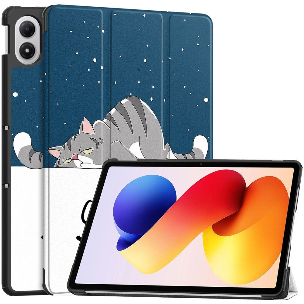 Xiaomi Redmi Pad 2 Pro EIDERWOOD Konstläder Fodral med Motiv - Sovande Katt