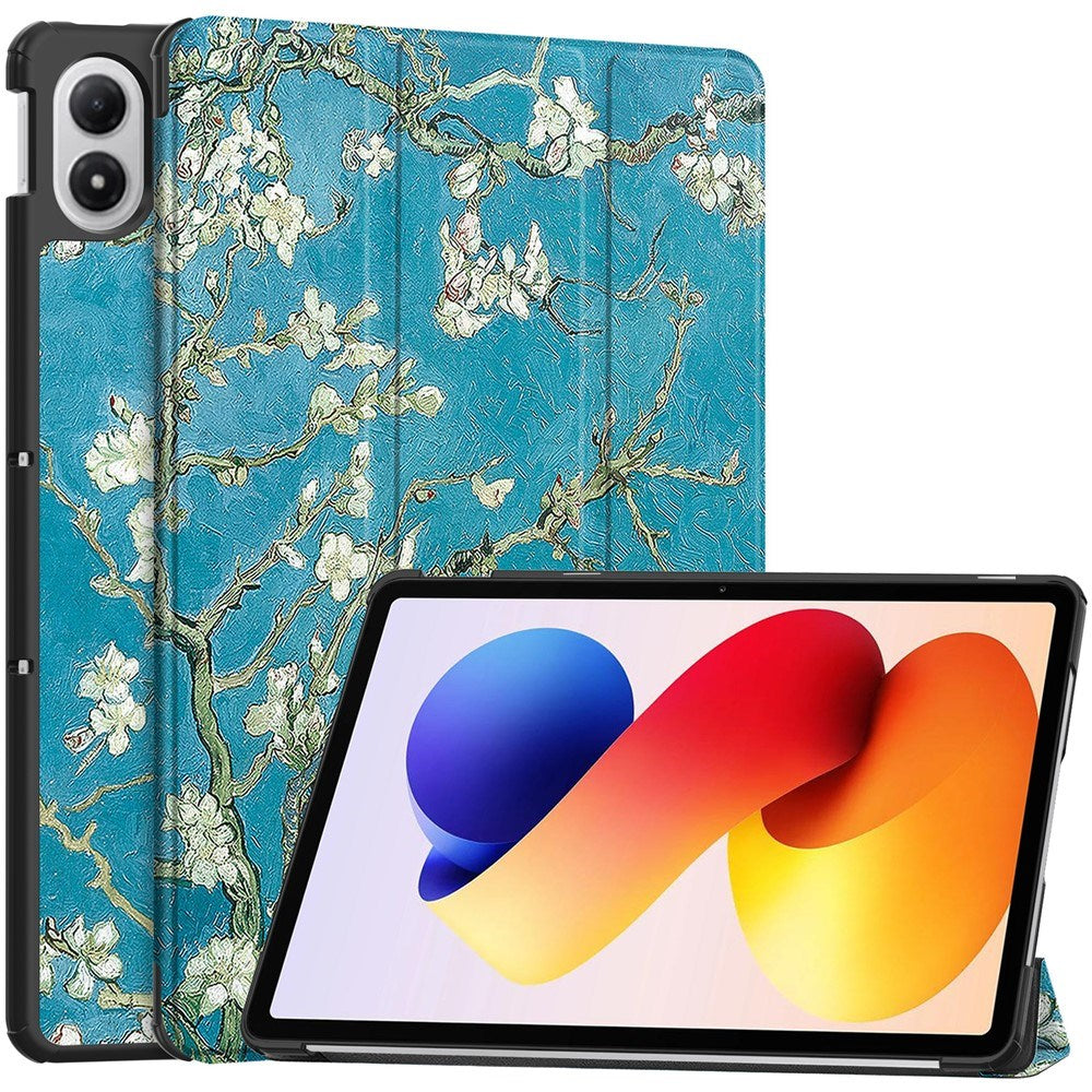 Xiaomi Redmi Pad 2 Pro EIDERWOOD Konstläder Fodral med Motiv - Blommor