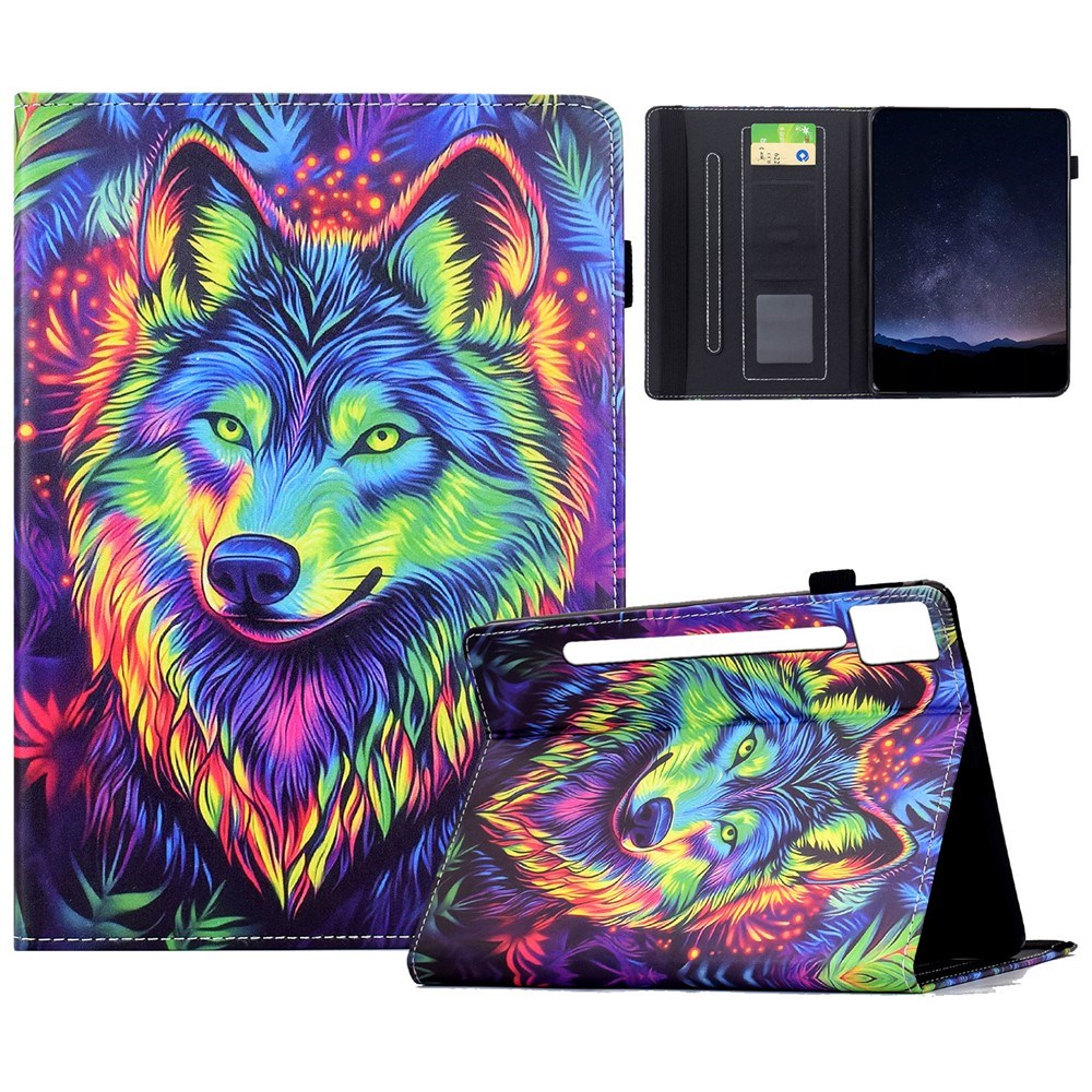 Lenovo Idea Tab Pro / Tab P12 Pro EIDERWOOD Färgglatt Fodral med Motiv - Varg