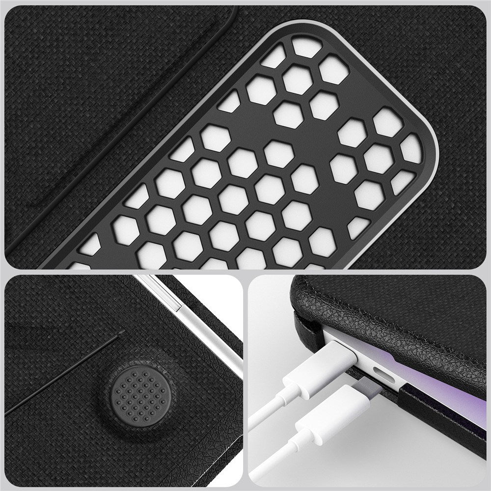 MacBook Neo 13 A18 Pro (2026) EIDERWOOD Fodral med Logotyputskärning & Stativfunktion - Svart
