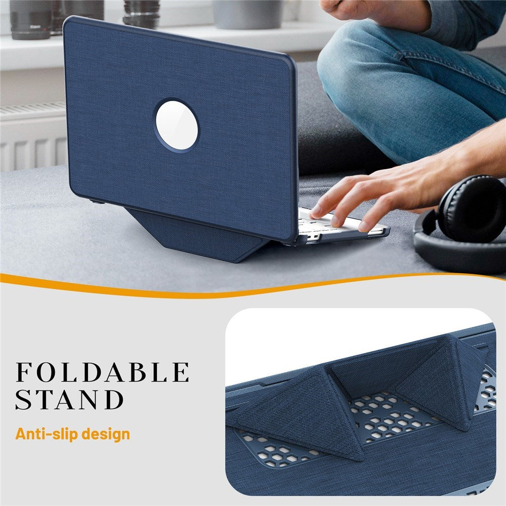 MacBook Neo 13 A18 Pro (2026) EIDERWOOD Fodral med Logotyputskärning & Stativfunktion - Blå