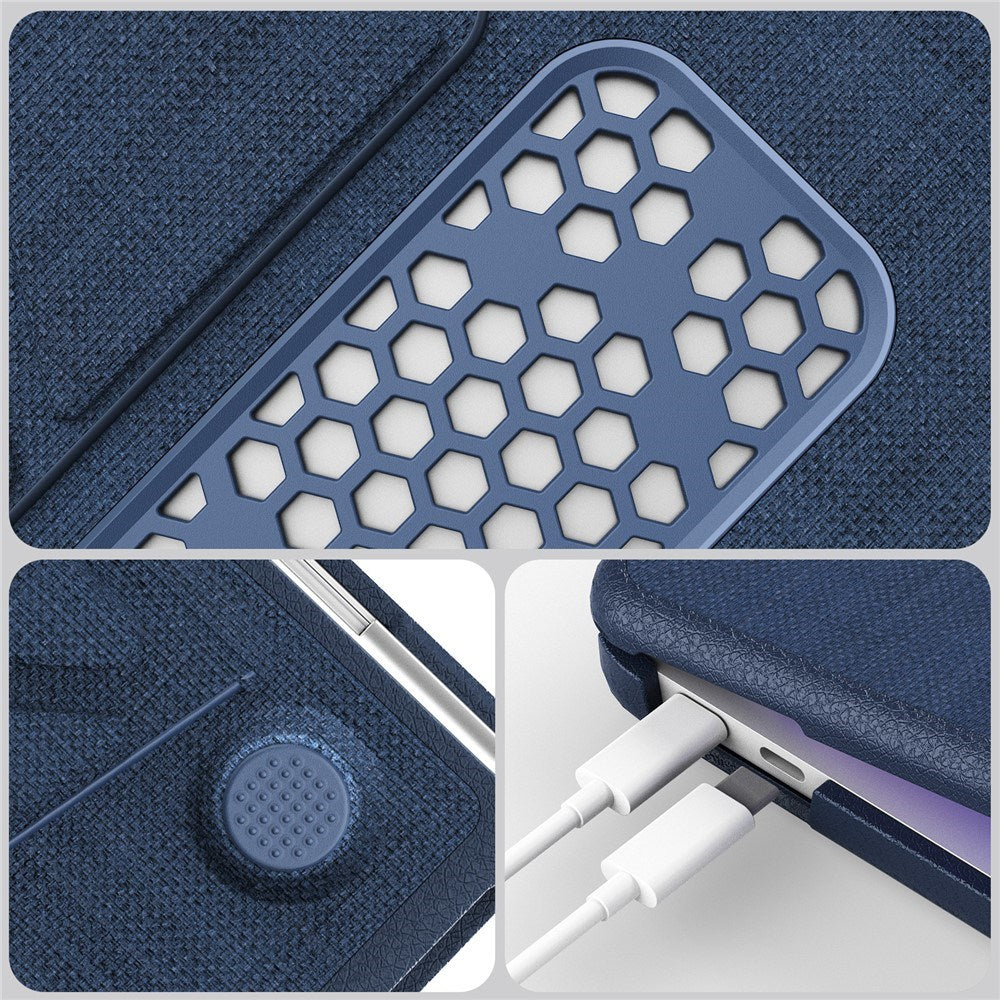 MacBook Neo 13 A18 Pro (2026) EIDERWOOD Fodral med Logotyputskärning & Stativfunktion - Blå