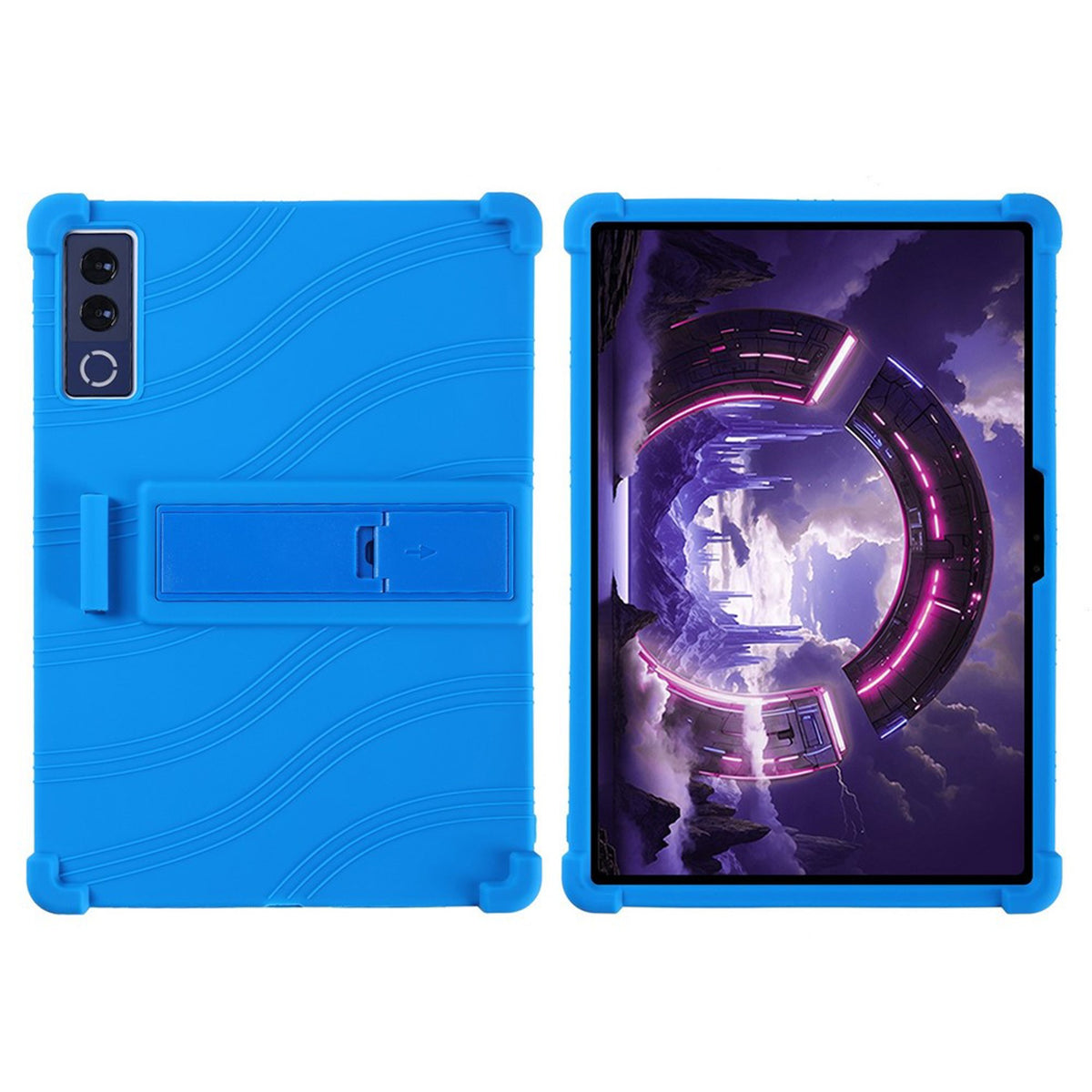 Lenovo Yoga Tab Plus Gen 2 13" EIDERWOOD Robust Silikon Skal m. Justerbart Kickstand & Stötdämpande Hörn - Blå