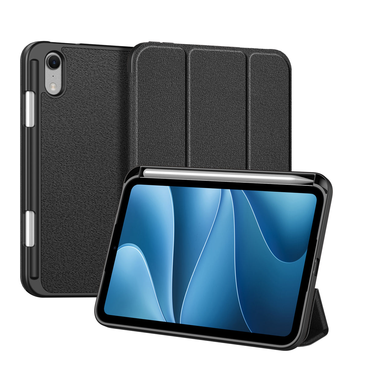 iPad Mini (2026) 8. Gen. DUX DUCIS DOMO Tri-Fold Konstläder Fodral - Svart
