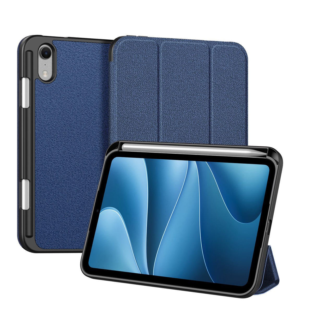 iPad Mini (2026) 8. Gen. DUX DUCIS DOMO Tri-Fold Konstläder Fodral - Blå