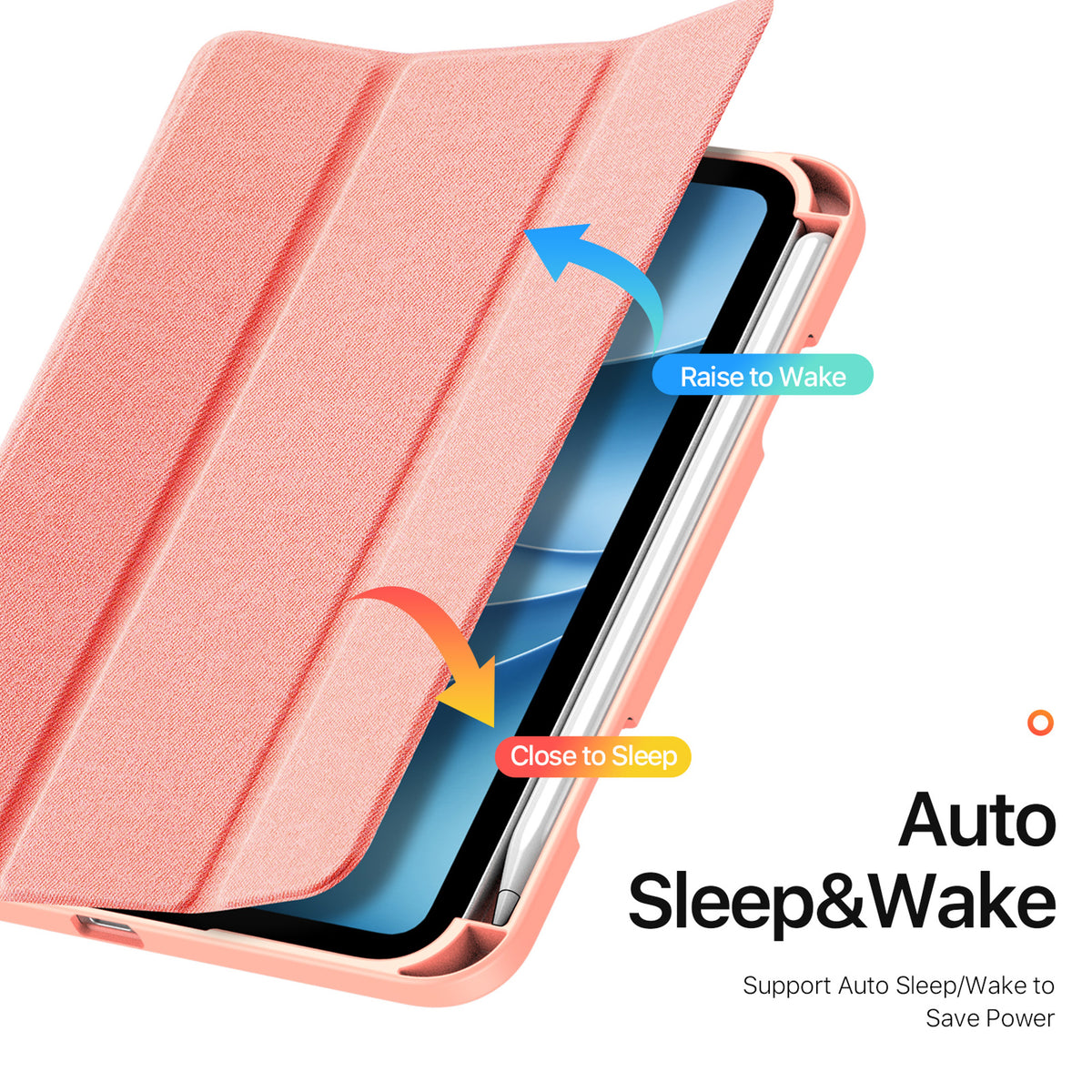 iPad Mini (2026) 8. Gen. DUX DUCIS DOMO Tri-Fold Konstläder Fodral - Rosa
