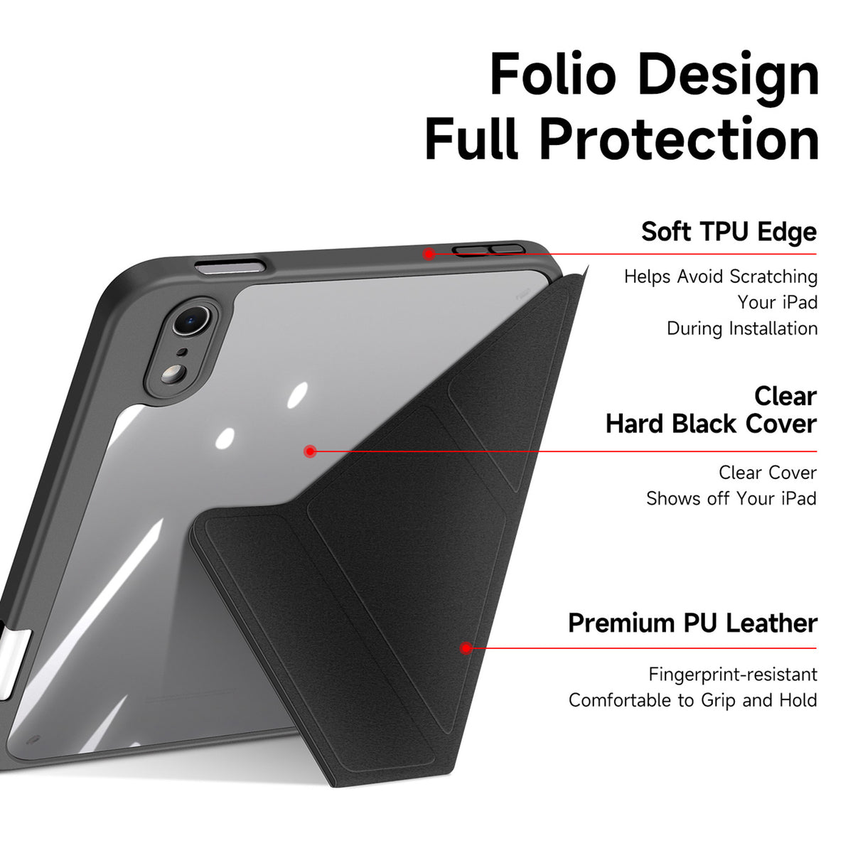 iPad Mini (2026) 8. Gen. DUX DUCIS MAGI Origami Hybrid Fodral m. Stativfunktion - Svart