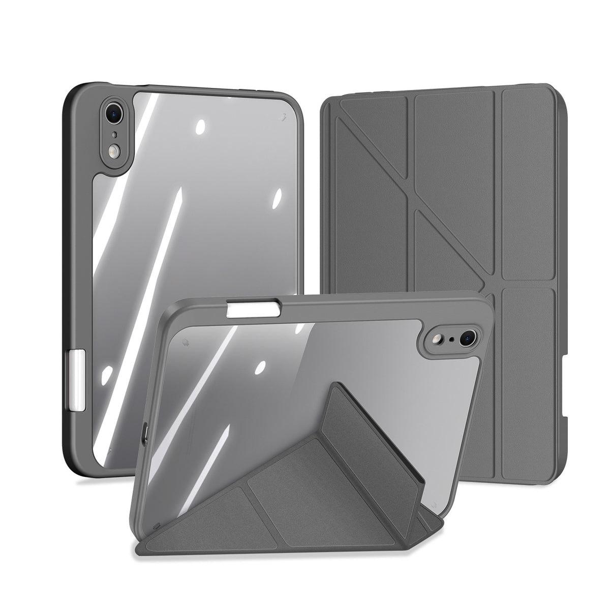 iPad Mini (2026) 8. Gen. DUX DUCIS MAGI Origami Hybrid Fodral m. Stativfunktion - Grå