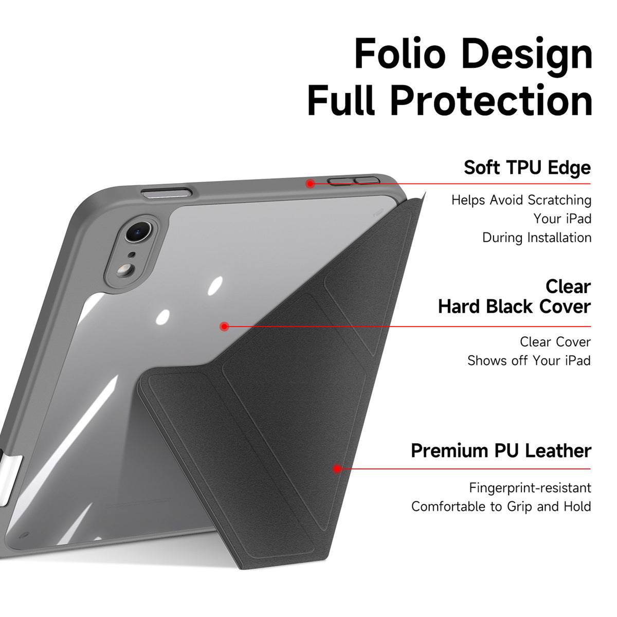 iPad Mini (2026) 8. Gen. DUX DUCIS MAGI Origami Hybrid Fodral m. Stativfunktion - Grå