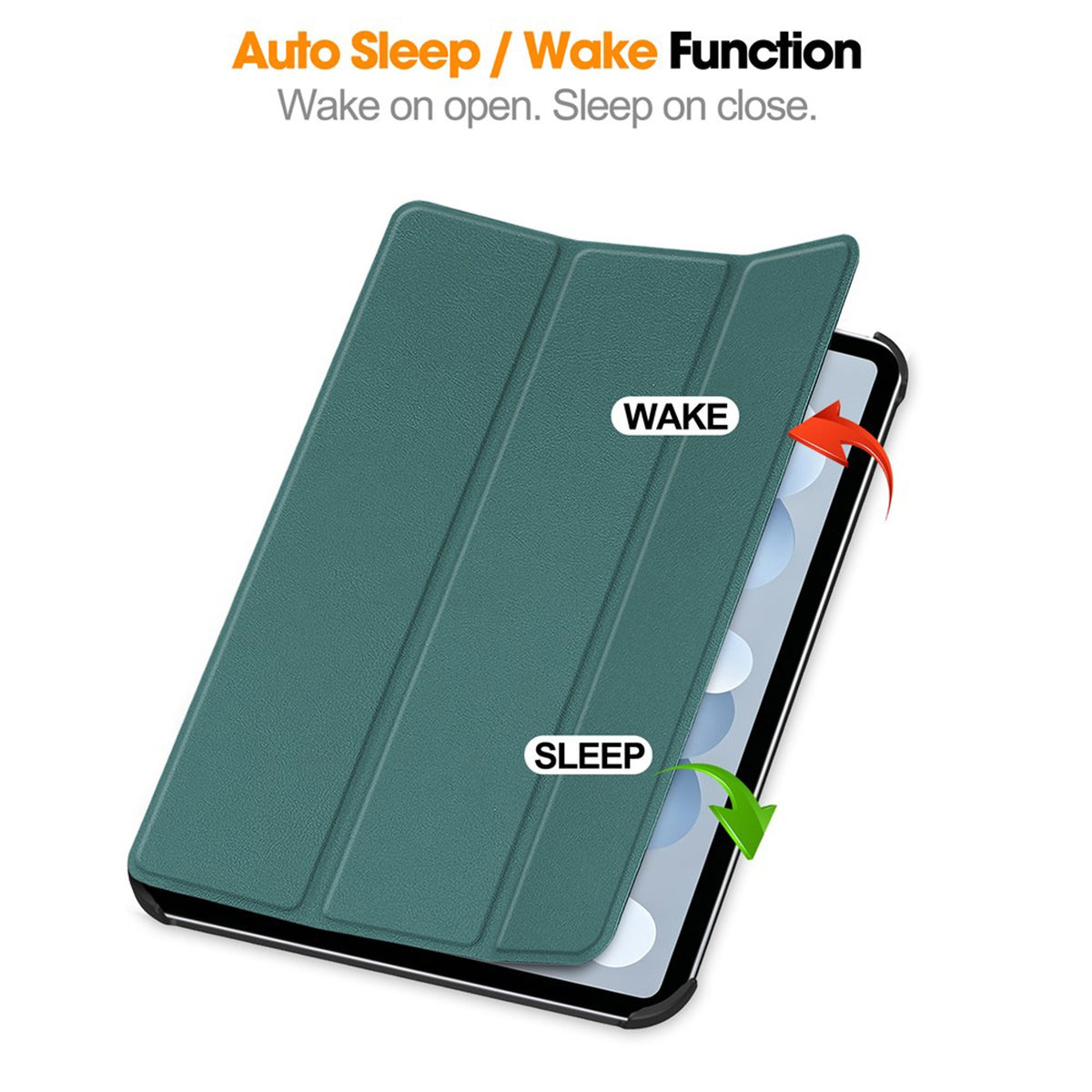 iPad Mini (2026) 8. Gen. EIDERWOOD Konstläder Tri-Fold Fodral m. Stödfunktion - Grön