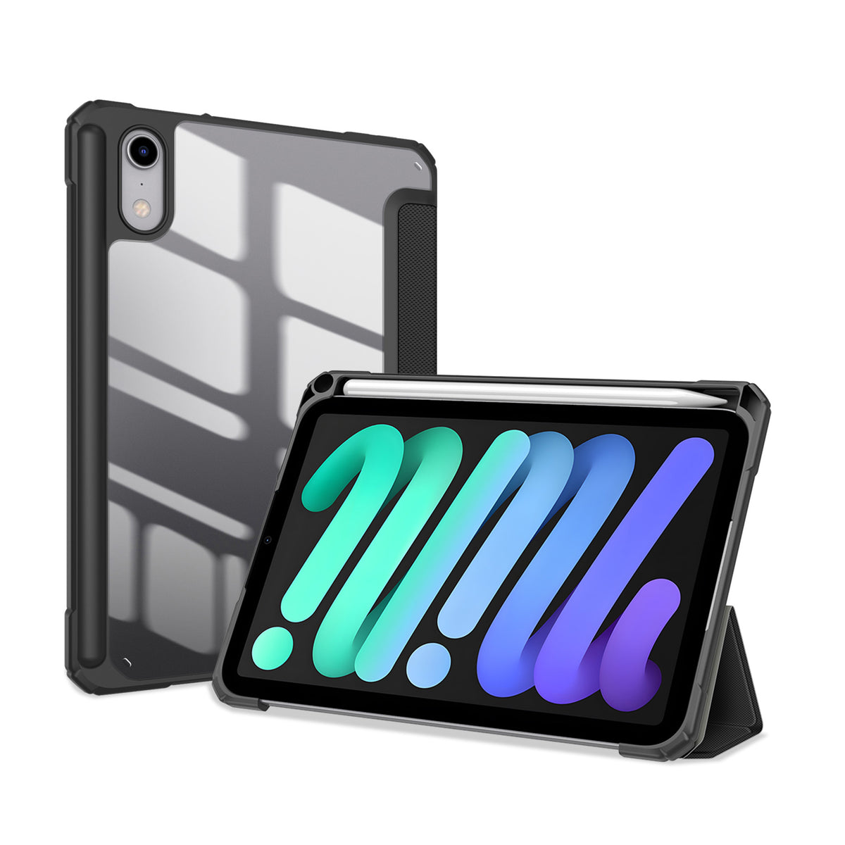 iPad Mini (2026) 8. Gen. DUX DUCIS TOBY Tri-Fold Konstläder Fodral m. Stativfunktion - Svart