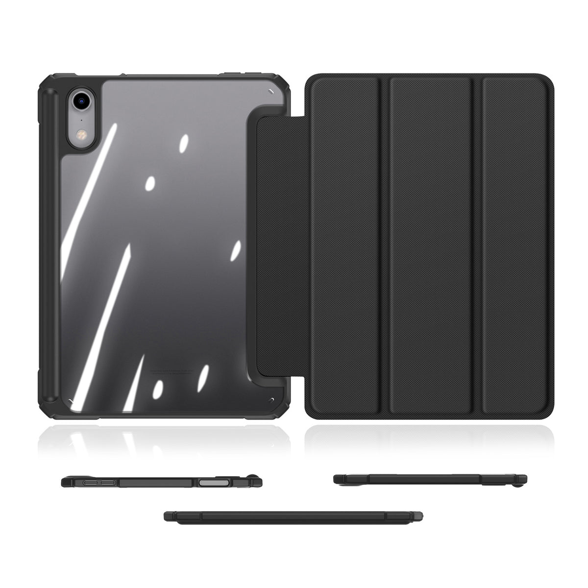 iPad Mini (2026) 8. Gen. DUX DUCIS TOBY Tri-Fold Konstläder Fodral m. Stativfunktion - Svart