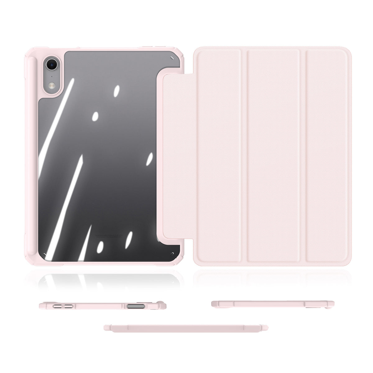iPad Mini (2026) 8. Gen. DUX DUCIS TOBY Tri-Fold Konstläder Fodral m. Stativfunktion - Rosa