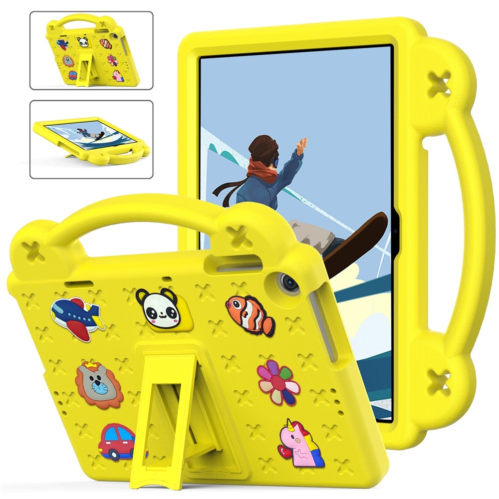Lenovo Tab M10 (3. Gen) 10.1" (TB-328F/TB-328X) Barnskal m. Stativ & Handhållare - Gul