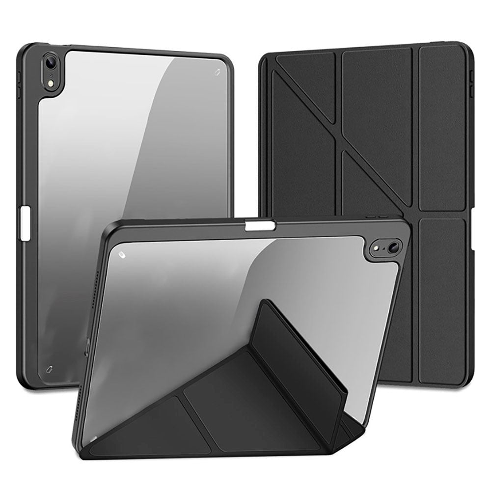 iPad 11" (2025) / iPad 10.9" (2024/2022) PU Läder / Plasts Fodral - DUX DUCIS MAGI Series - Transparent / Svart