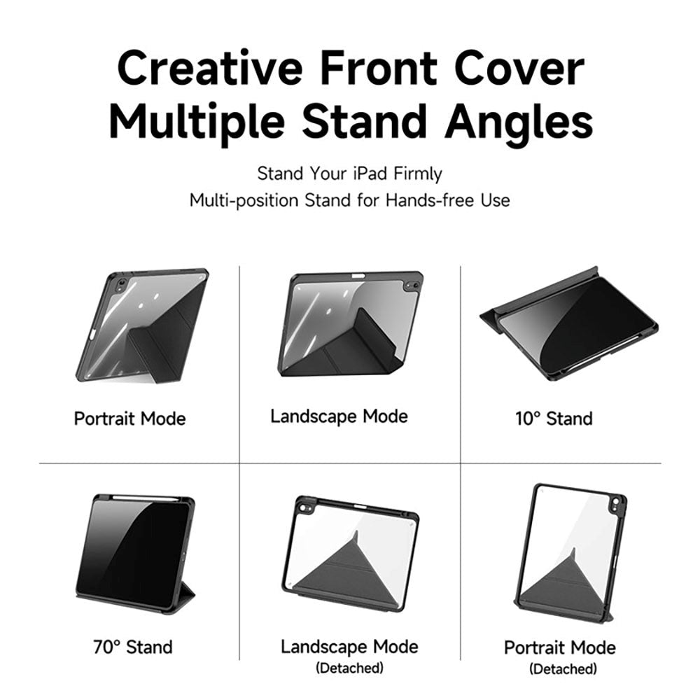 iPad 11" (2025) / iPad 10.9" (2024/2022) PU Läder / Plasts Fodral - DUX DUCIS MAGI Series - Transparent / Svart