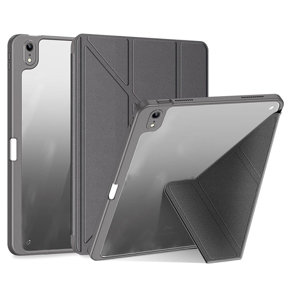 iPad 11" (2025) / iPad 10.9" (2024/2022) PU Läder / Plasts Fodral - DUX DUCIS MAGI Series - Transparent / Grå