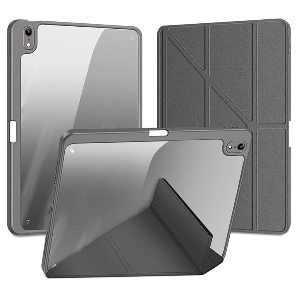 iPad 11" (2025) / iPad 10.9" (2024/2022) PU Läder / Plasts Fodral - DUX DUCIS MAGI Series - Transparent / Grå