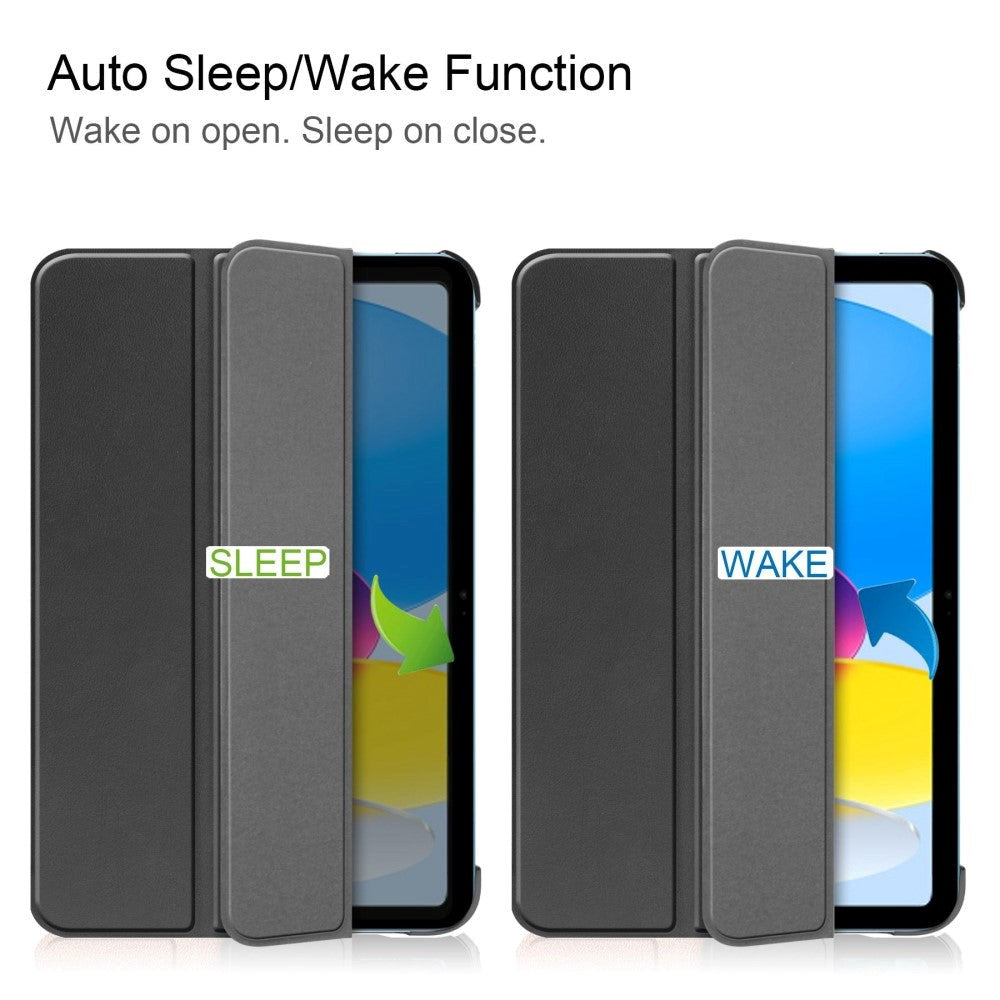 Apple iPad 11" (2025) / iPad 10.9" (2024/2022) PU Läder Tri-fold Fodral - Svart