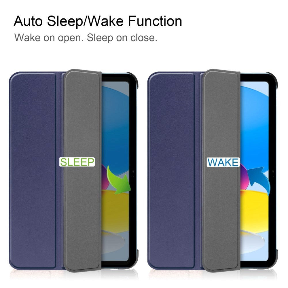 Apple iPad 11" (2025) / iPad 10.9" (2024/2022) PU Läder Tri-fold Fodral - Blå