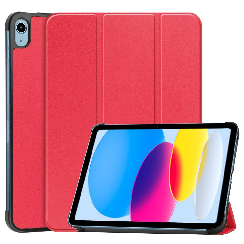 Apple iPad 11" (2025) / iPad 10.9" (2024/2022) PU Läder Tri-fold Fodral - Röd