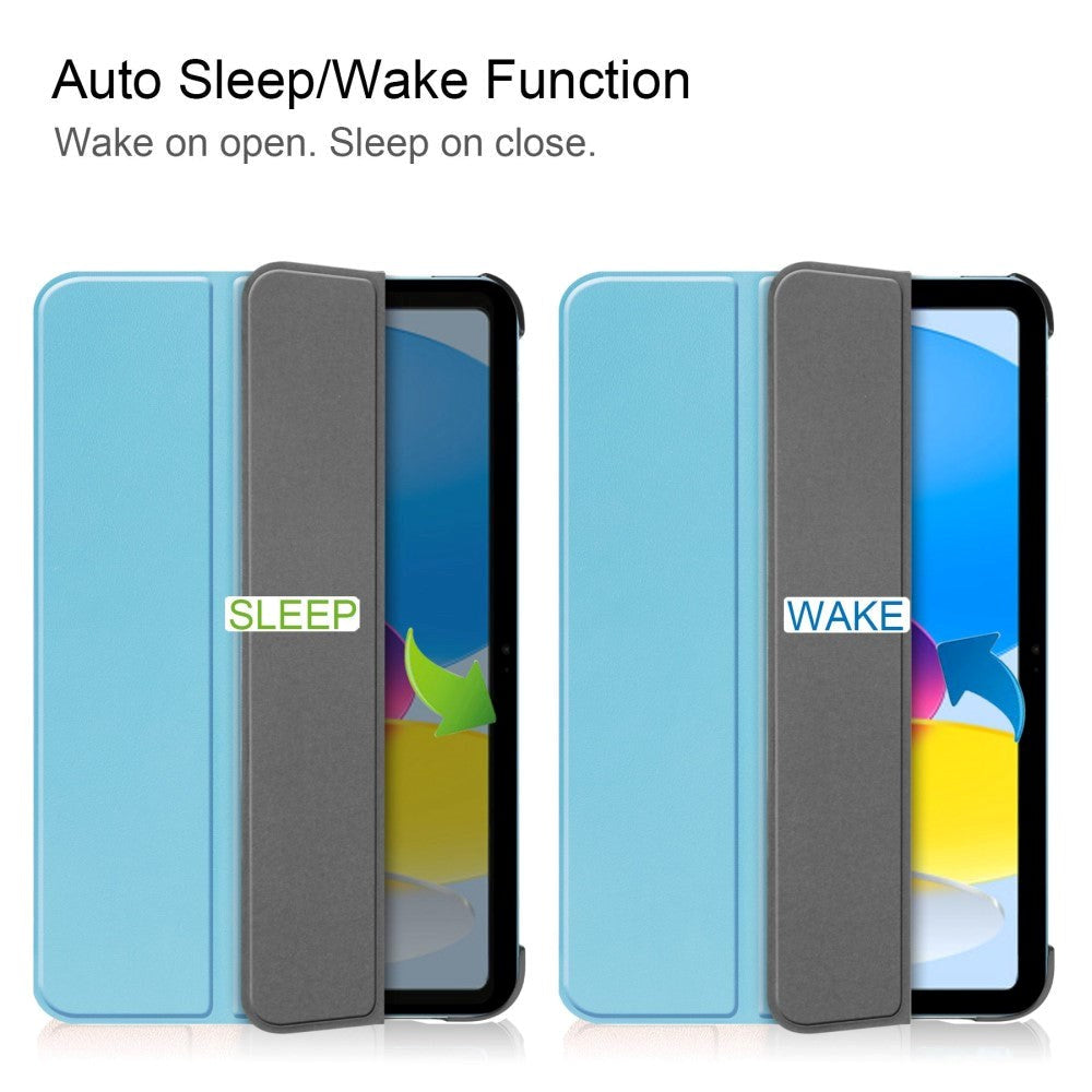 Apple iPad 11" (2025) / iPad 10.9" (2024/2022) PU Läder Tri-fold Fodral - Himmelsblå