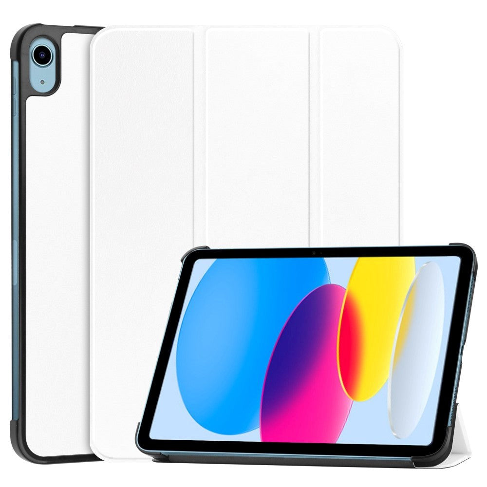 Apple iPad 11" (2025) / iPad 10.9" (2024/2022) PU Läder Tri-fold Fodral - Vit