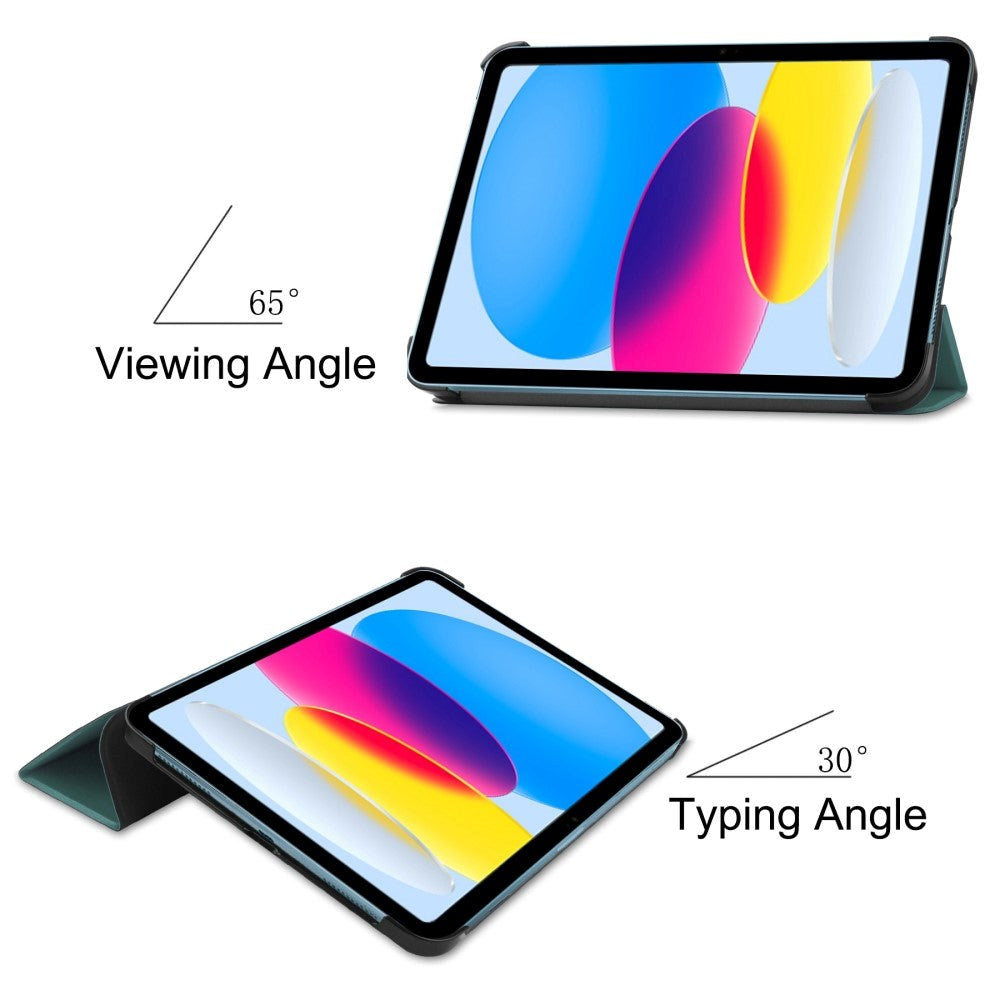 Apple iPad 11" (2025) / iPad 10.9" (2024/2022) PU Läder Tri-fold Fodral - Grön