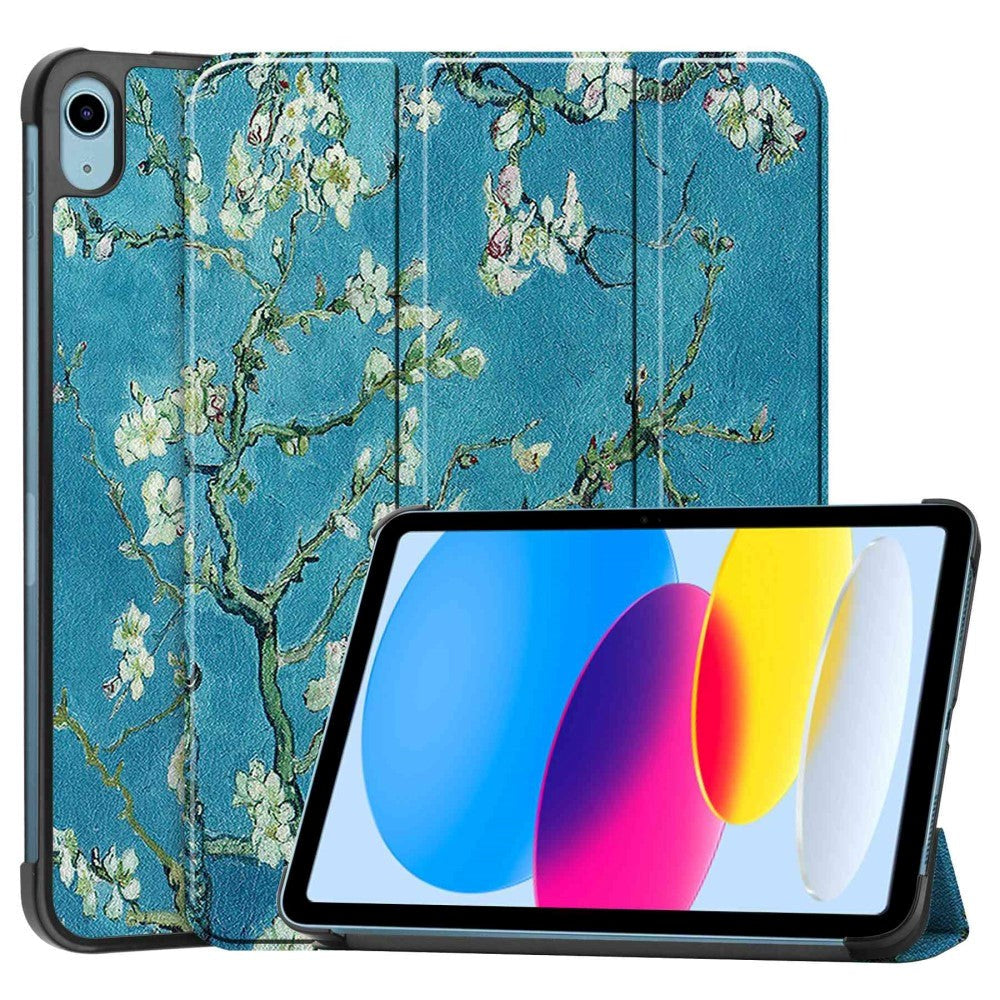 iPad 11" (2025) / iPad 10.9" (2024/2022) Tri-fold Fodral - Vita Blommor