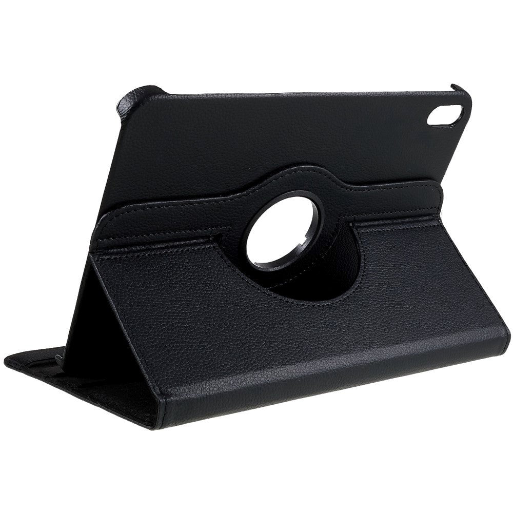 EIDERWOOD iPad 11" (2025) / iPad 10.9" (2024/2022) Klassiskt Konstgjort Läder Fodral m. 360⁰ Stativfunktion - Svart