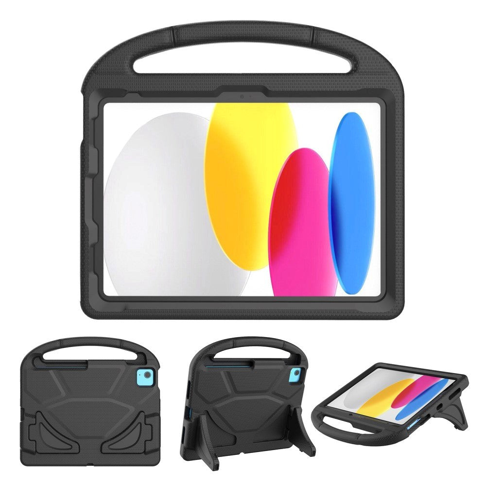iPad 11" (2025) / iPad 10.9" (2024/2022) EVA Foam Barnskal med Stativ - Svart