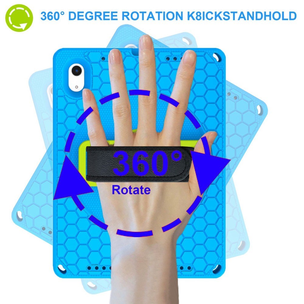 iPad 10,9" 2022 EVA Skum Skal med Stativ & Handhållare - Blå