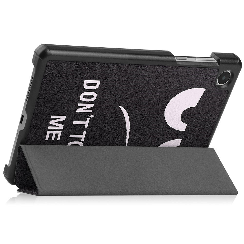EIDERWOOD Lenovo Tab M8 (4. Gen.) Tri-Fold Konstläder Flip Fodral m. Mönster - Don't Touch Me