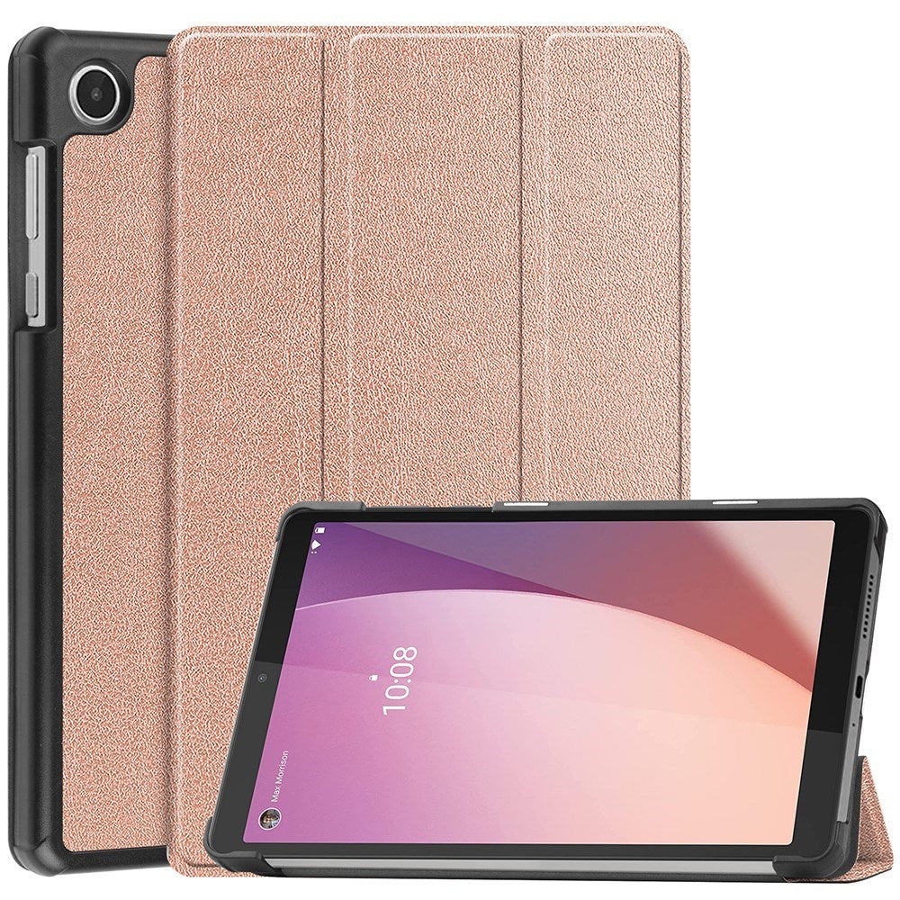 EIDERWOOD Lenovo Tab M8 (4. Gen.) Tri-Fold Konstläder Flip Fodral - Roséguld