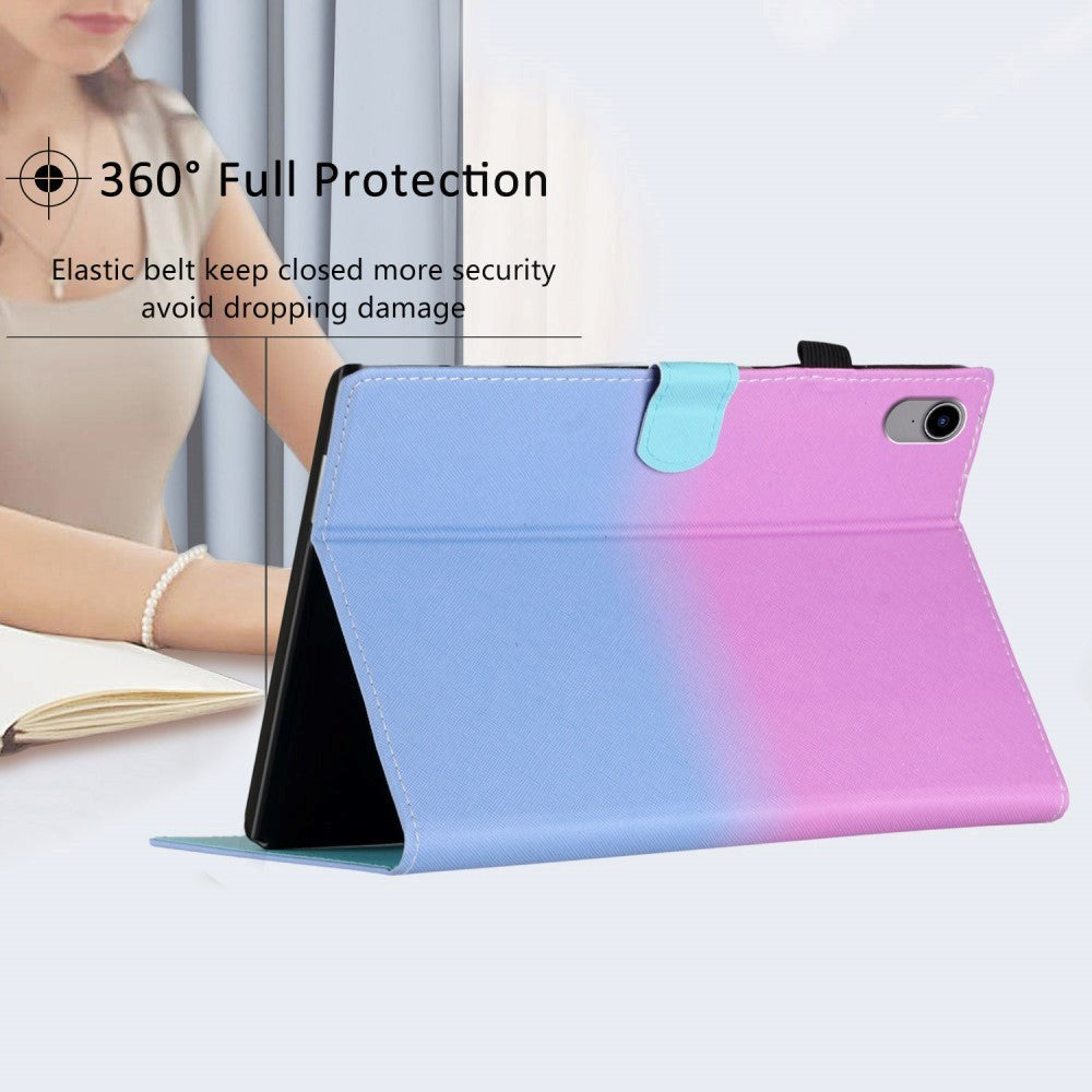 iPad 11" (2025) / iPad 10.9" (2024/2022) Kickstand PU-Läder Plånboksfodral med Väckningsfunktion - Rosa / Blå
