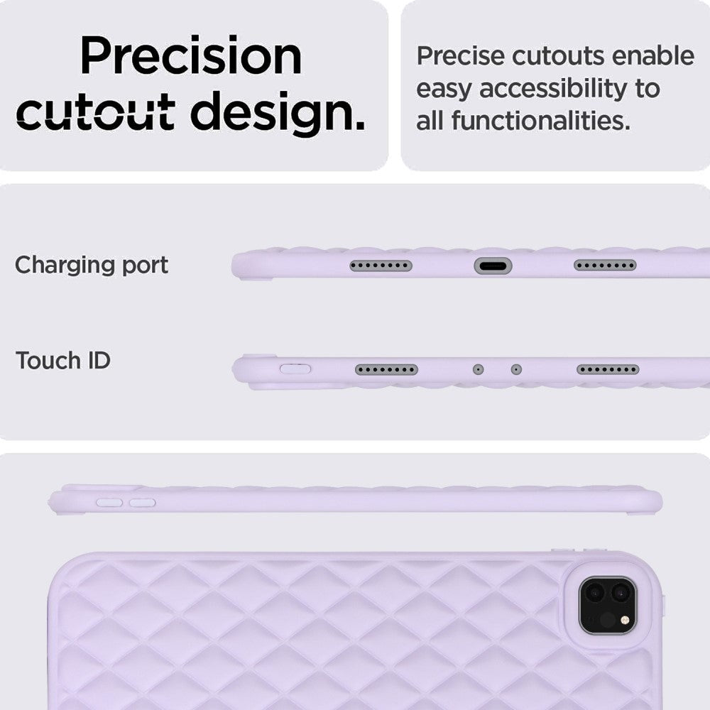 iPad Pro 11" ( 2022 / 2021 / 2020) Flexibelt Plast Skal - Rhombe Design - Lila