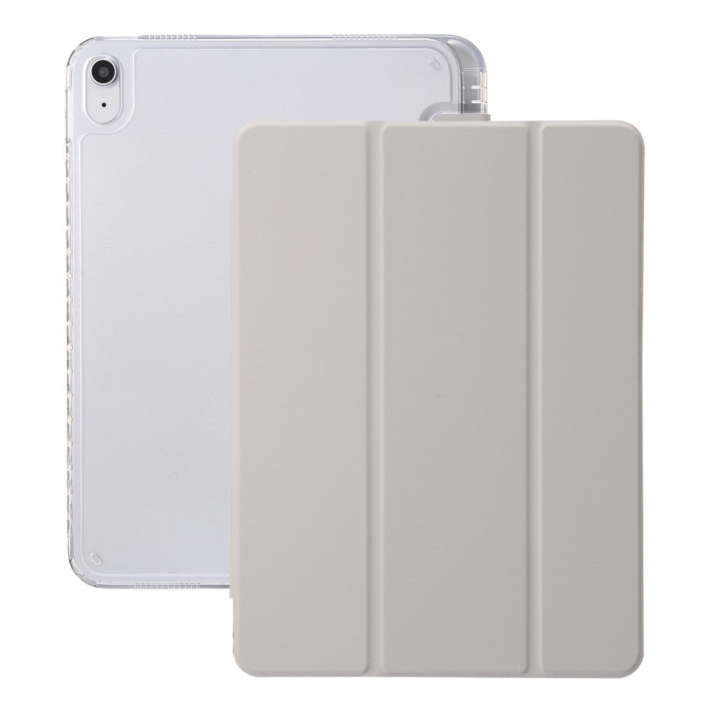 EIDERWOOD iPad 11" (2025) / iPad 10.9" (2024/2022) Tri-fold Konst Läder Fodral med Apple Pencil Hållare - Creme