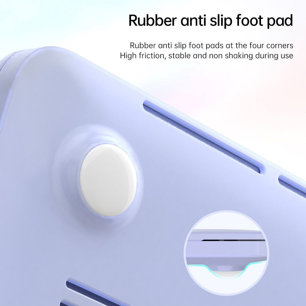 Macbook Pro 14 M5/M4/M3/M2/M1 (2025-2021) Plast Skal med Stativfunktion - Frostat Svart