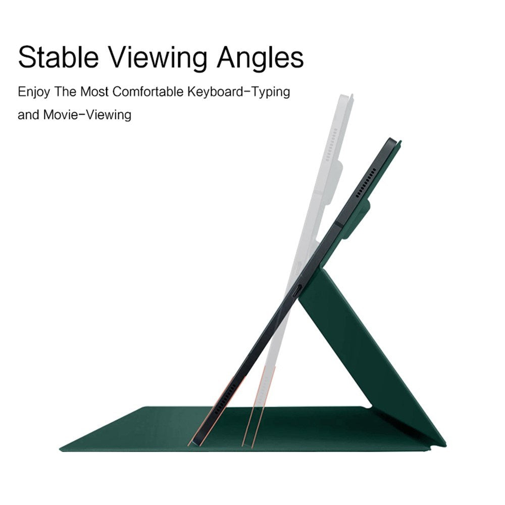 EIDERWOOD Samsung Galaxy Tab S8 / S7 Konstläder Flip Fodral m. Penn Hållare - Grön