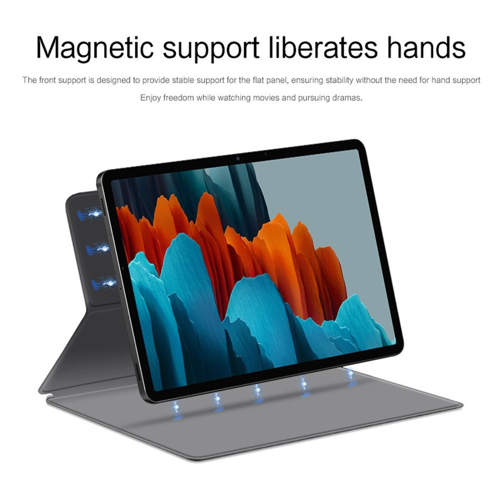 EIDERWOOD Samsung Galaxy Tab S8 / S7 Konstläder Flip Fodral m. Penn Hållare - Grå